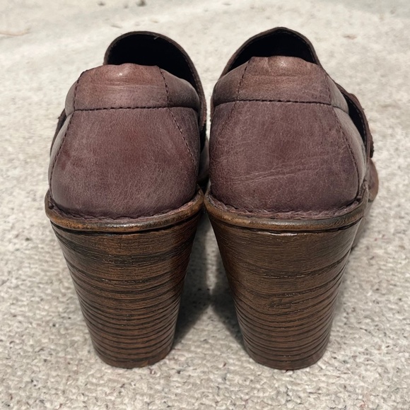 Born Haddon Brown Leather Heal Clog Shoes Hardly Worn Women's Size 8 - Picture 4 of 10